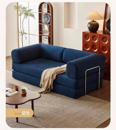 Italian Compressed Soft Sofa Convenient Minimalist Retro Corduroy Sofa Bed Foldable Washable Customizable for Living Room
