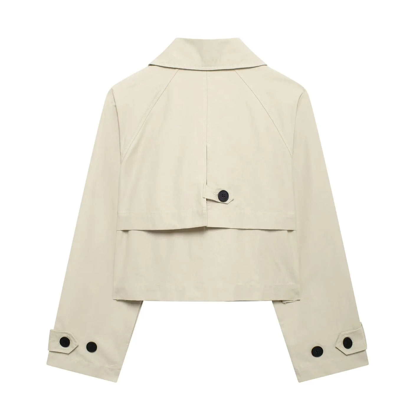 TRAF Women Autumn 2024 New Fashion Short Jacket Coat Chic Lapel Casual Double-breasted All-match Thin Coat Outerwear Mujer