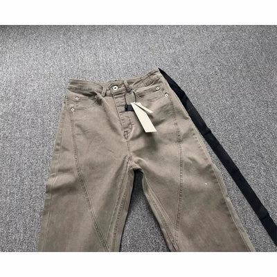 Brand New Rick Sand Zipper Pocket Fit elasticity slim fit PANT Jeans Cotton Denim Pants Comfort Casual Jeans Size S M L XL #A4