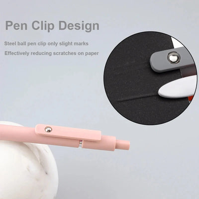 5pcs High-quality Retractable Gel Pen 0.5mm Quick Dry Black Ink Pen Fine Tip Smooth Writing Cutes Pen School Office Supplies