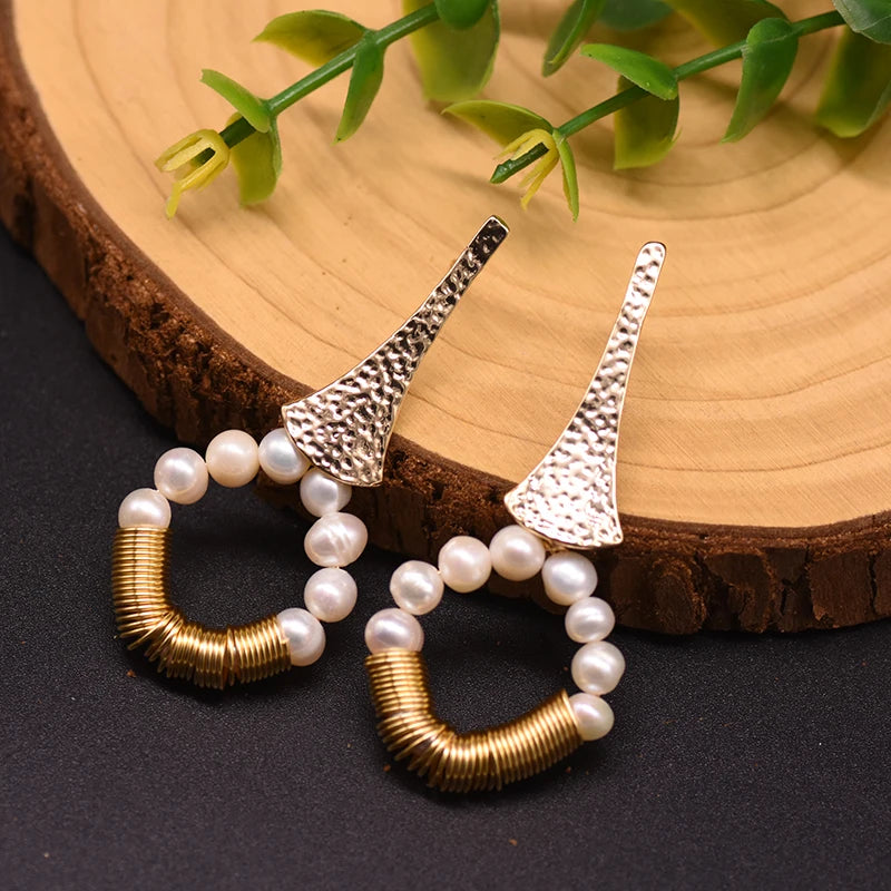925 Sterling Silver Colorful Tassel Fresh Water Pearl Hoop Earrings Original Design Handmade Womans Luxe Jewelry GE0904