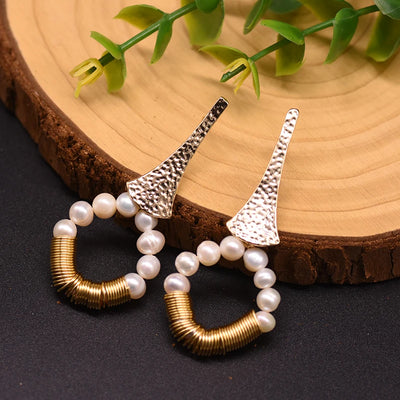 925 Sterling Silver Colorful Tassel Fresh Water Pearl Hoop Earrings Original Design Handmade Womans Luxe Jewelry GE0904