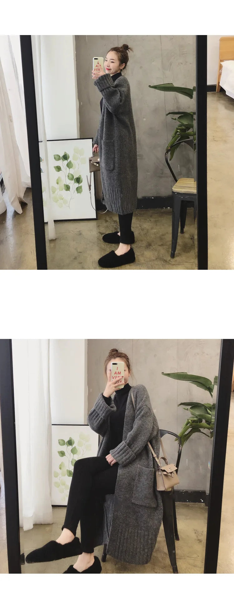 Autumn Winter Knitted Cardigan Women Sweater Jacket 2023 Elegant Vintage Loose Long Outerwear Maxi Y2k Sweater Coat Soft Jacket
