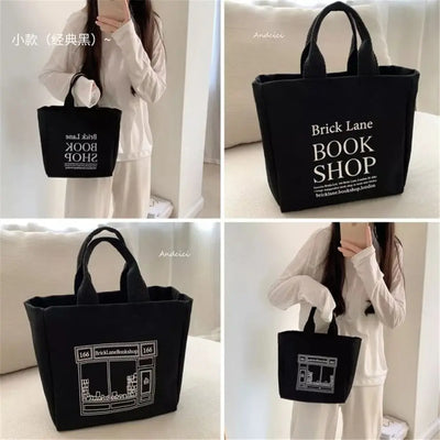 Lady Canvas Lunch Bag Lunch Box Picnic Tote Cotton Cloth Small Handbag Pouch Dinner Container Food Storage Bags For Office