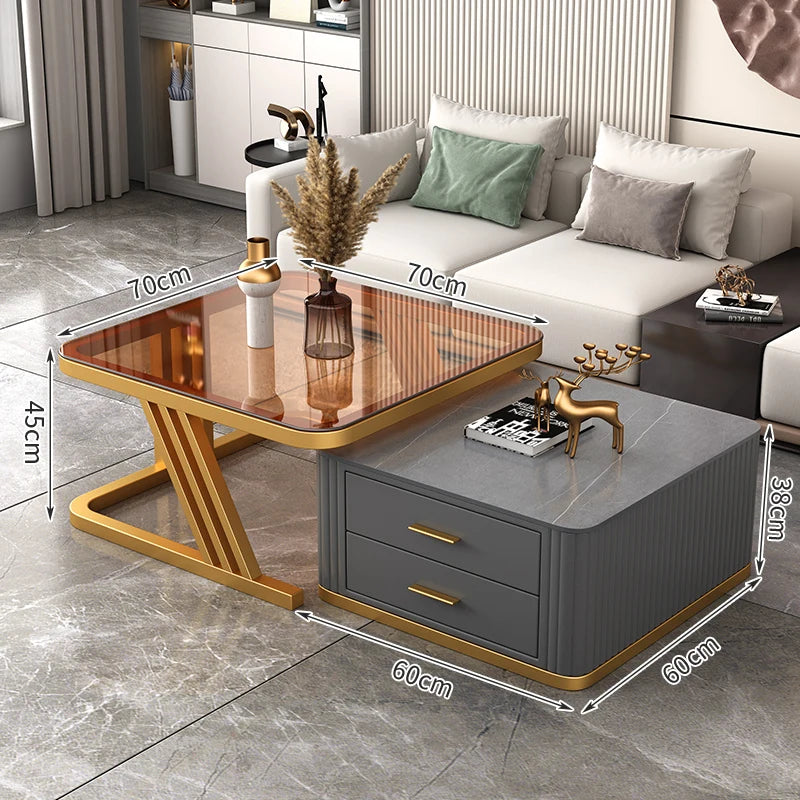 Nordic Aesthetic Coffee Table Living Room Light Luxury Designer Clear Unique Side Table Modern Simple Mesas Bajas Furniture
