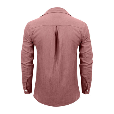 Loose Shirts Men'S Lightweight Long Sleeved Shirt Spring Summer Men'S Casual Cotton Linen Solid Color Long Sleeve Shirts