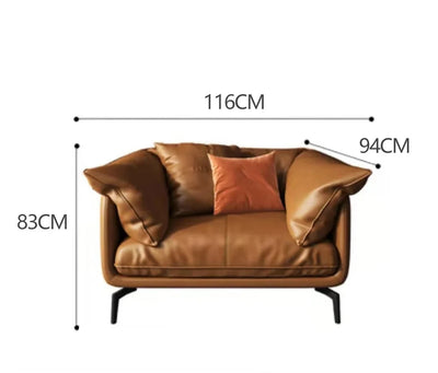 Modern Minimalist Living Room Leather Sofa  Apartment Furniture Set Combination Wtih Customzied Color
