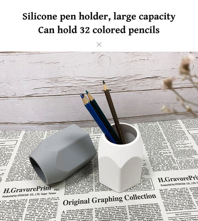 1PC Silicone Simple Pen Holder Korean Stationery Desktop Storage Necessities for Back to School Study Office Stationery