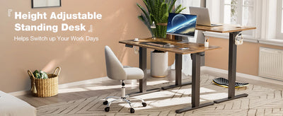 JHK Electric Desk Height Adjustable 63x24 Inch Stand Up Sit Stand Computer Workstation Ergonomic Work Table For Home Office
