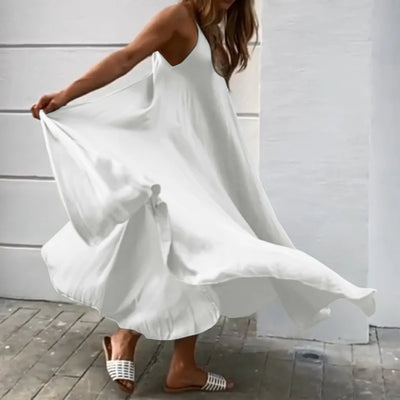 ZANZEA 2024 Summer Holiday Beach Sundress Women Sleeveless Dress Big Swing Vestidos Casual Sexy Bohemian Solid Color Robe Femme