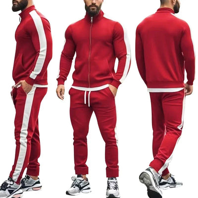 Casual Tracksuits Mens Autumn Fashion Side Striped Jackets And Pants Two Piece Sets For Men Sports Fitness Sweatsuits Streetwear