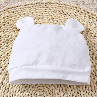 2PCS Short Sleeved Jumpsuit+Hat for Newborn Baby Boys and Girls 0-9 Months Cute Animals White Romper Bodysuits Onesie for Summer