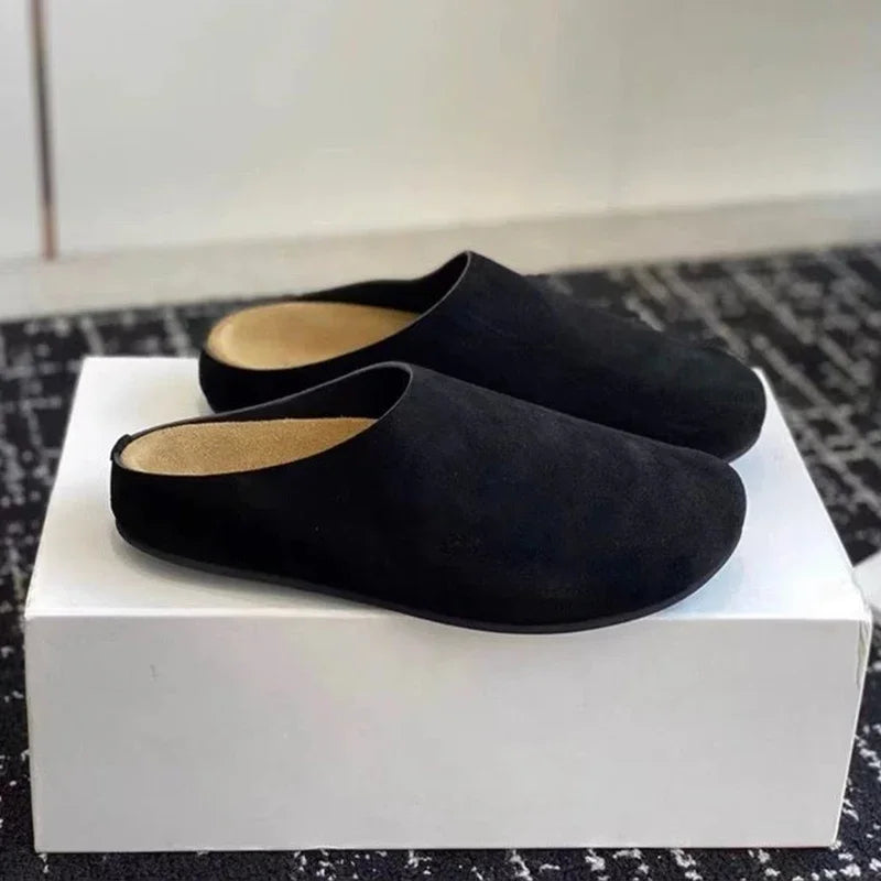 Flats Mules Shoes Women Suede Slingback Slippers Fashion Sandals New Outdoor Beach Dress Slides Casual Cozy Female Zapatillas
