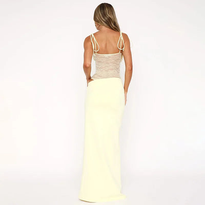 Sexy Bandage Mesh Patchwork Long Dress for Women Lace-up See-through Asymmetrical Evening Party Dresses Lady Gowns High Street