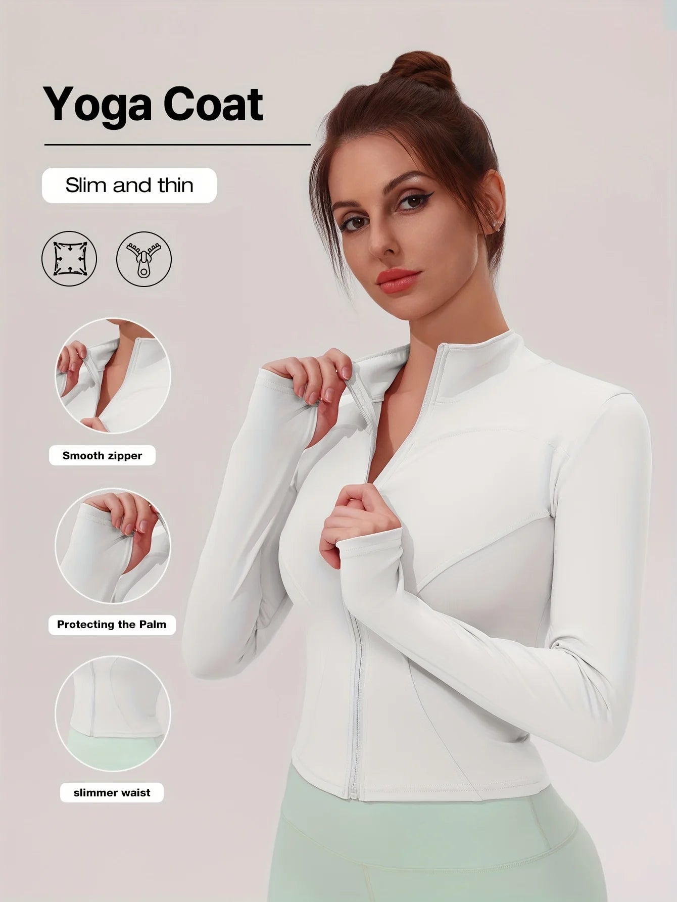 Jackets Women Coat Moisture Wicking Fitness Jackets Yoga Coat Women Shacket Stretchy Running Wear Slim Fit Sports Outerwear
