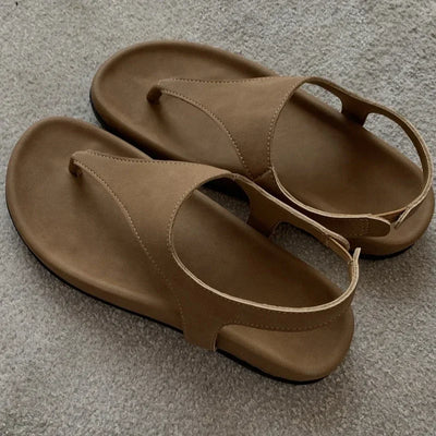 Flat with Slip-on Casual Modern Sandals Low Heel Solid 2025 High Quality Ladies Shoes Back Strap Roman Women's Sandals