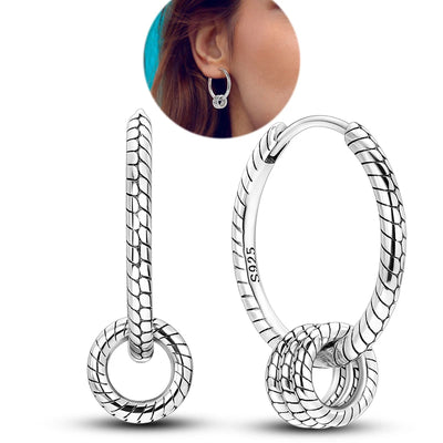 Hot Sale 925 Sterling Silver Heart Earrings Fit Original Charms Hoop Earrings For Women girls Stud Earring Fine Jewelry Gifts