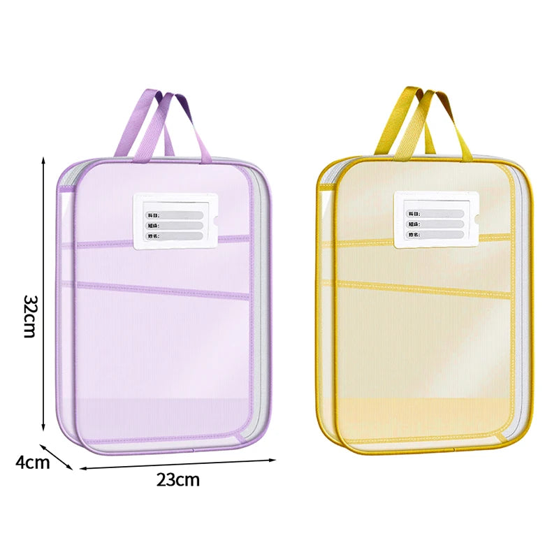 3 Layers Stationery Storage Bag Stationery Mesh Zipper Bag File Folders Large Capacity Storage Bags School Office Organizer 파우치
