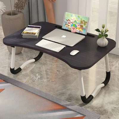 Foldable Learning Desk Convenient Computer Desk Installation Free Small Desk Anti Slip Desk Multifunctional Bed Storage Desk