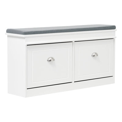 【Breeins】Flip Down Shoe Bench Cabinet, Shoes Rack Storage Organizer Shelf Home Decoration For Entryway