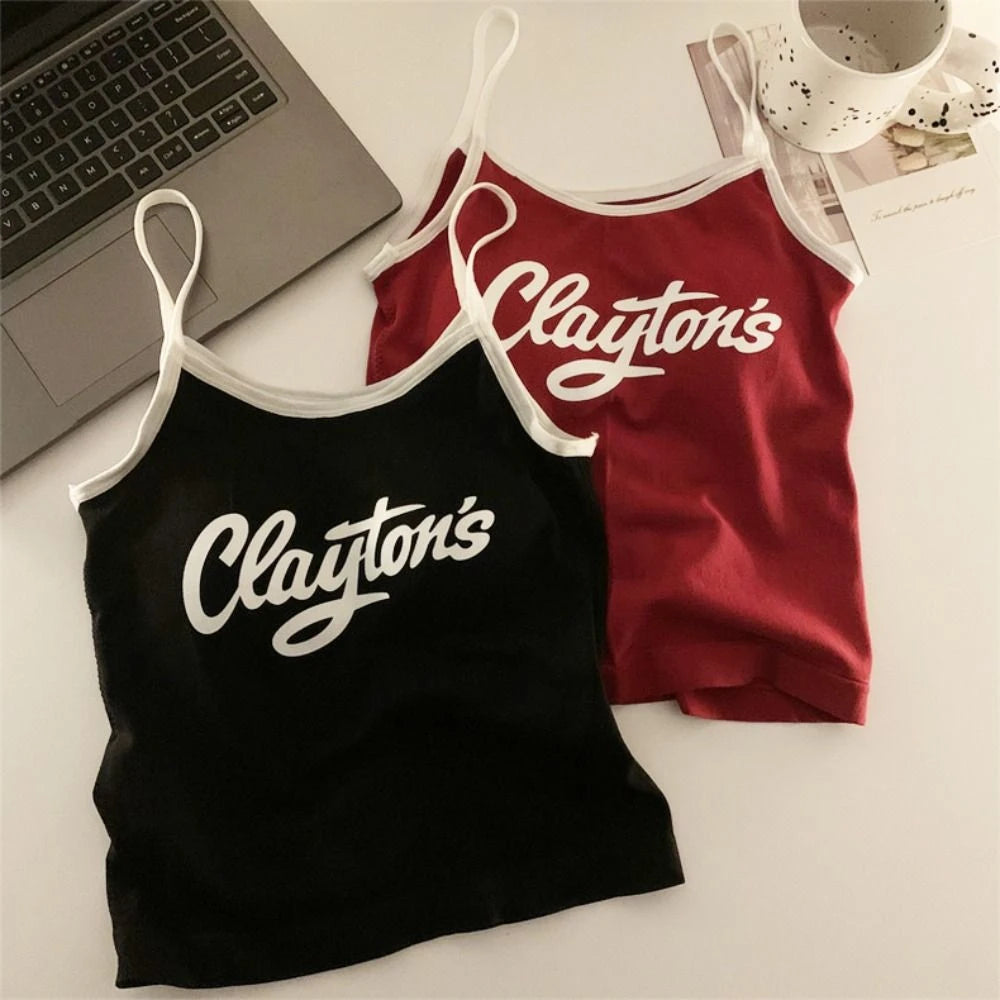 All-Match with Pads Letter Printed Tank Top