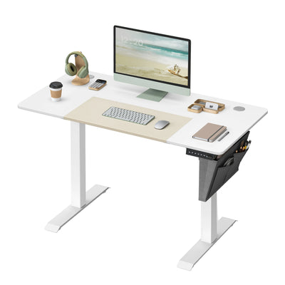 SONGMICS Height adjustable desk electric, 120/140/160 cm, with fabric organizer