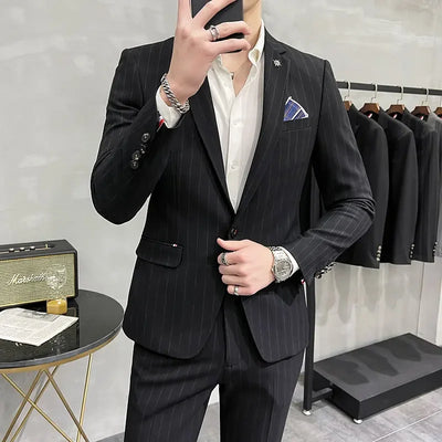 High-Quality Two-Piece Groom Wedding Suit Business Casual Banquet Costume for Men Luxury Ensemble with Trousers