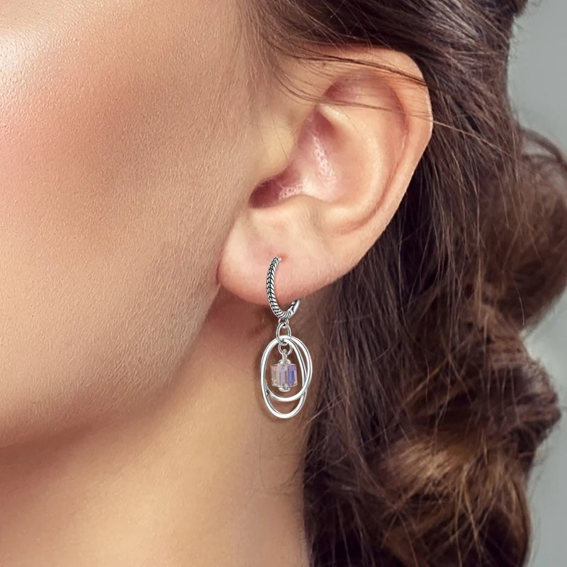 New 925 Sterling Silver Hoop Earrings Heart Bow Gift Box Strawberry Snake Bone Drop Stud Earrings For Women Fashion Jewelry Gift