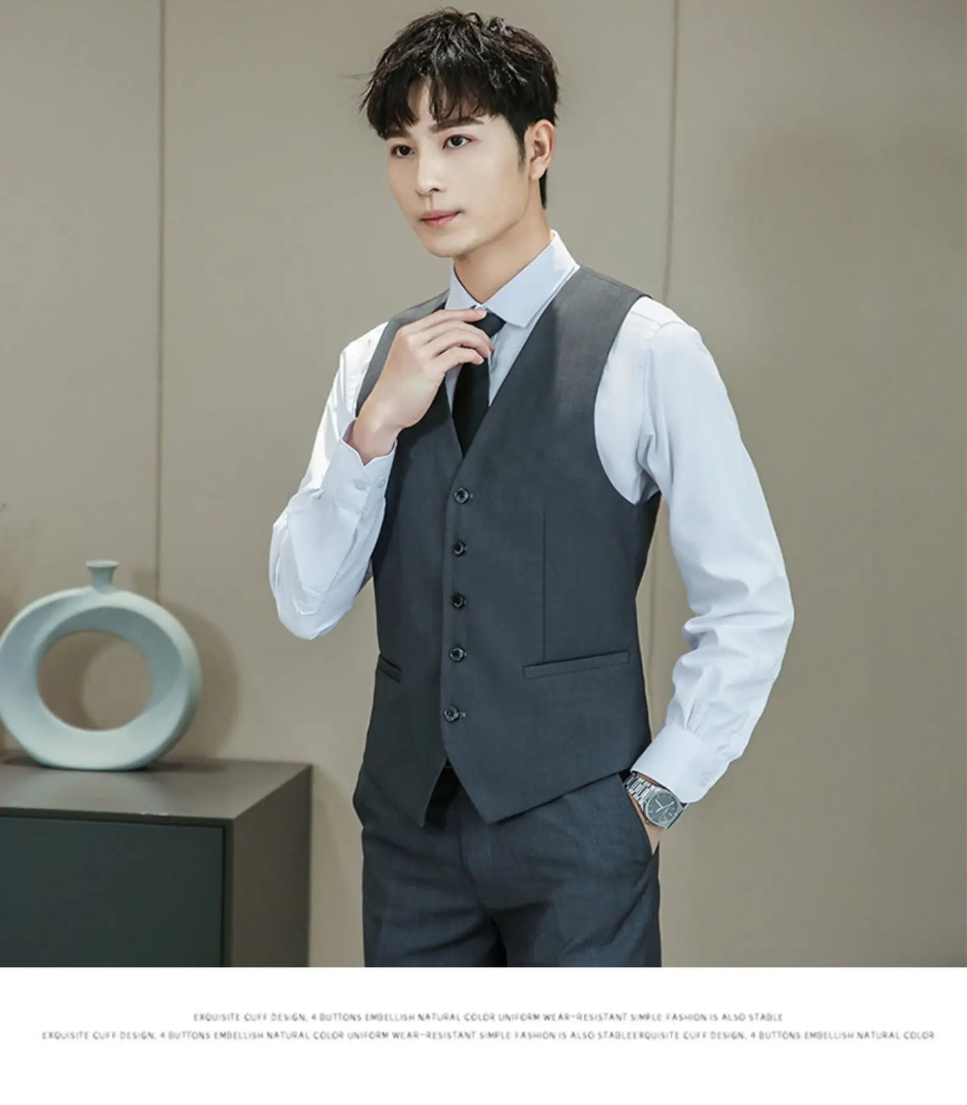 M-5XL Plus Size Men's Slim Fit Mens Suit Vest Casual Suit Vest Man Formal Businss Vests Male Waistcoat Gilet Homme XXXXXL