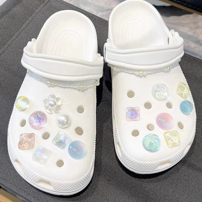 Shoe Charms for Hole Shoe Accessories Artificial Crystal Shoe Buckle Decoration Charm Set Kids Party Xmas Gifts