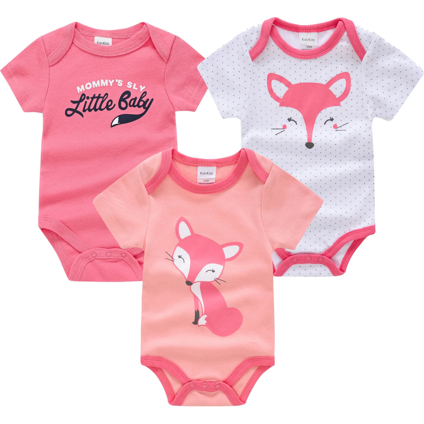 3 Pcs/set Baby Girls Rompers Elephant Cute Print Girls Bodysuit Pink Summer Short Sleeve Jumpsuit 100% Cotton Soft Baby Clothes