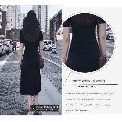 Women's Modal Black Summer Dress