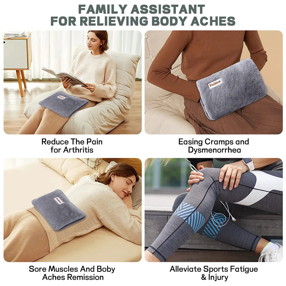 Rechargeable Hot Water Bottle Cute Electric Hand Warmer EU Plug Reusable Hot Compress Bag Heating Pad Hand Pocket Warmer