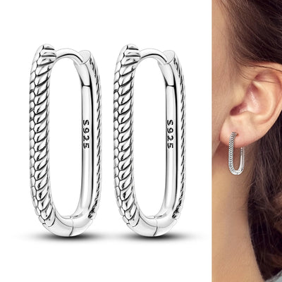 Hot Sale 925 Sterling Silver Heart Earrings Fit Original Charms Hoop Earrings For Women girls Stud Earring Fine Jewelry Gifts