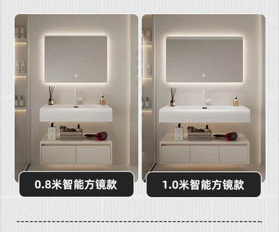 Bathroom Furniture Skin Sensor Bathroom Vanity Cabinet With Sink And Mirror Integrated Arc Washing Table Combination To Wash