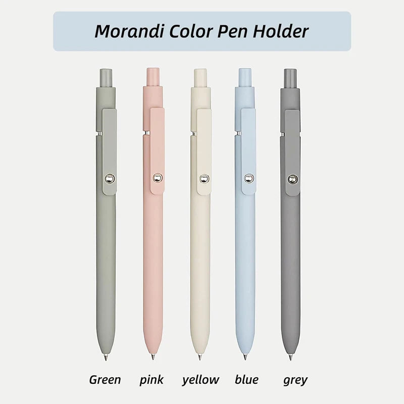 5pcs High-quality Retractable Gel Pen 0.5mm Quick Dry Black Ink Pen Fine Tip Smooth Writing Cutes Pen School Office Supplies
