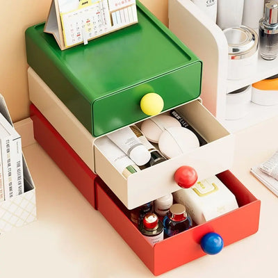 Large Capacity Desk Organizer Box Dopamine Dust-proof Cosmetics Storage Box Stackable Desktop Storage Boxes Drawer Home Office