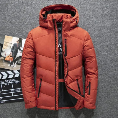 Men's Winter Parkas Hood Thick Warm Waterproof Jackets New Top Male Winter Jacket White Duck Down Parka Casual Goose Feather