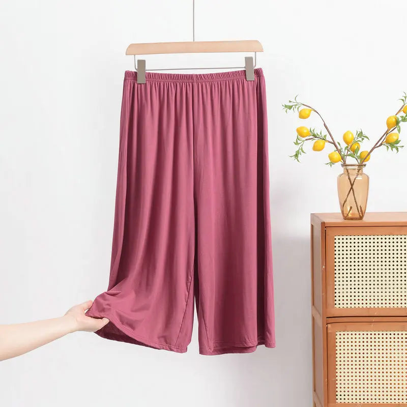 Plus size XL to 8XL Women's Modal pant calf-length summer Capri Pants wide leg pants short pants casual homewear