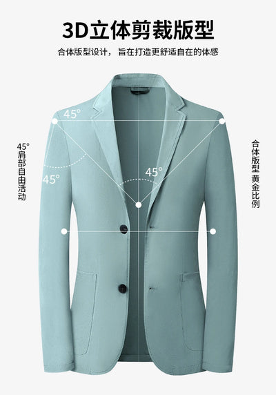 2024 Summer New Casual Sunscreen Small Suit Top for Men, Thin Ice Silk Sunscreen Quality, Fashionable and Versatile Suit Top
