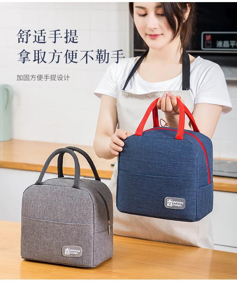 Functional Pattern Cooler Lunch Box Portable Insulated Canvas Lunch Bag Thermal Food Picnic Lunch Bags For Women Kids
