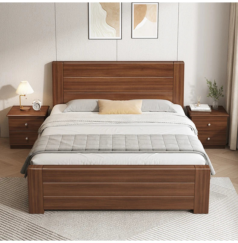 Wooden Cheap Storage Bed Bedroom Elegant Pretty Luxury Full Size Frame Bed Bases Queen Home Cama Box Casal House Accessories