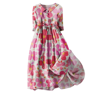 Women Korean Style Dresses Lace Up High Waist Shirt Midi Dress Summer Half Sleeve Trendy A Line Dress Streetwear Y2k Clothing