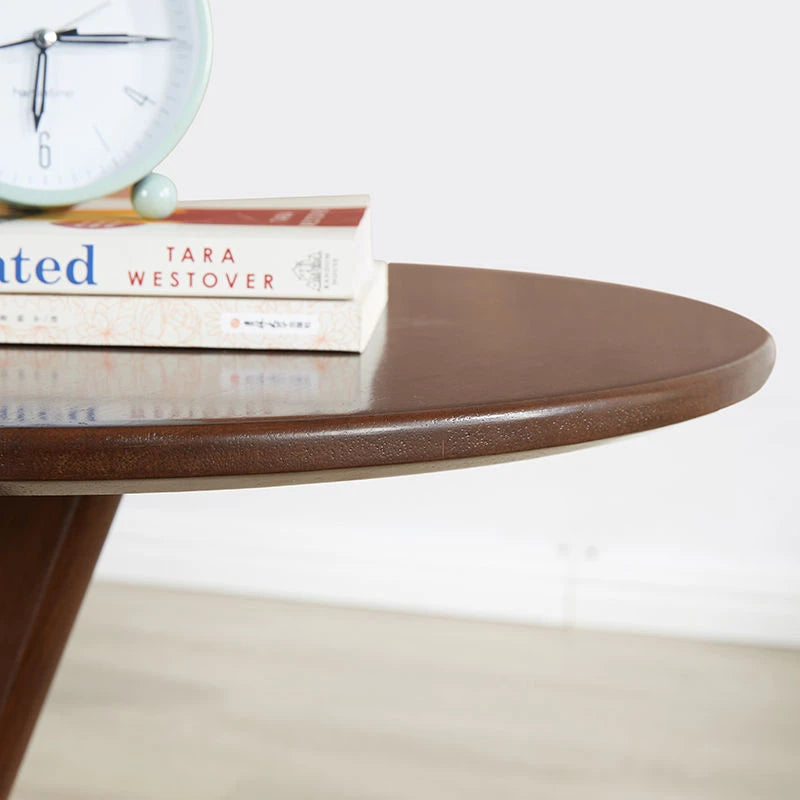 Nordic Style Solid Wood Side Table Sofa Side Table Living Room Small Coffee Table for Small Spaces Bedroom Rustic Walnut