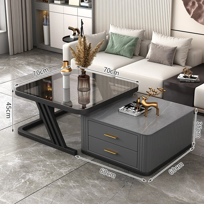 Nordic Aesthetic Coffee Table Living Room Light Luxury Designer Clear Unique Side Table Modern Simple Mesas Bajas Furniture