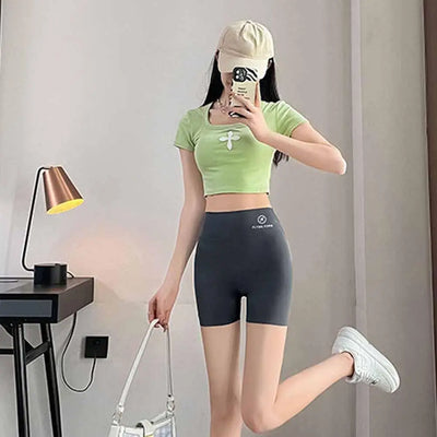 Yoga Shorts Women Fitness Shorts Ice Silk Breathable Running Cycling Shorts Leggings High Waist Hip Lifting Pants Gym Shorts