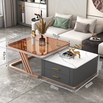 Nordic Aesthetic Coffee Table Living Room Light Luxury Designer Clear Unique Side Table Modern Simple Mesas Bajas Furniture