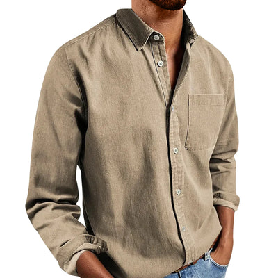 Loose Shirts Men'S Lightweight Long Sleeved Shirt Spring Summer Men'S Casual Cotton Linen Solid Color Long Sleeve Shirts