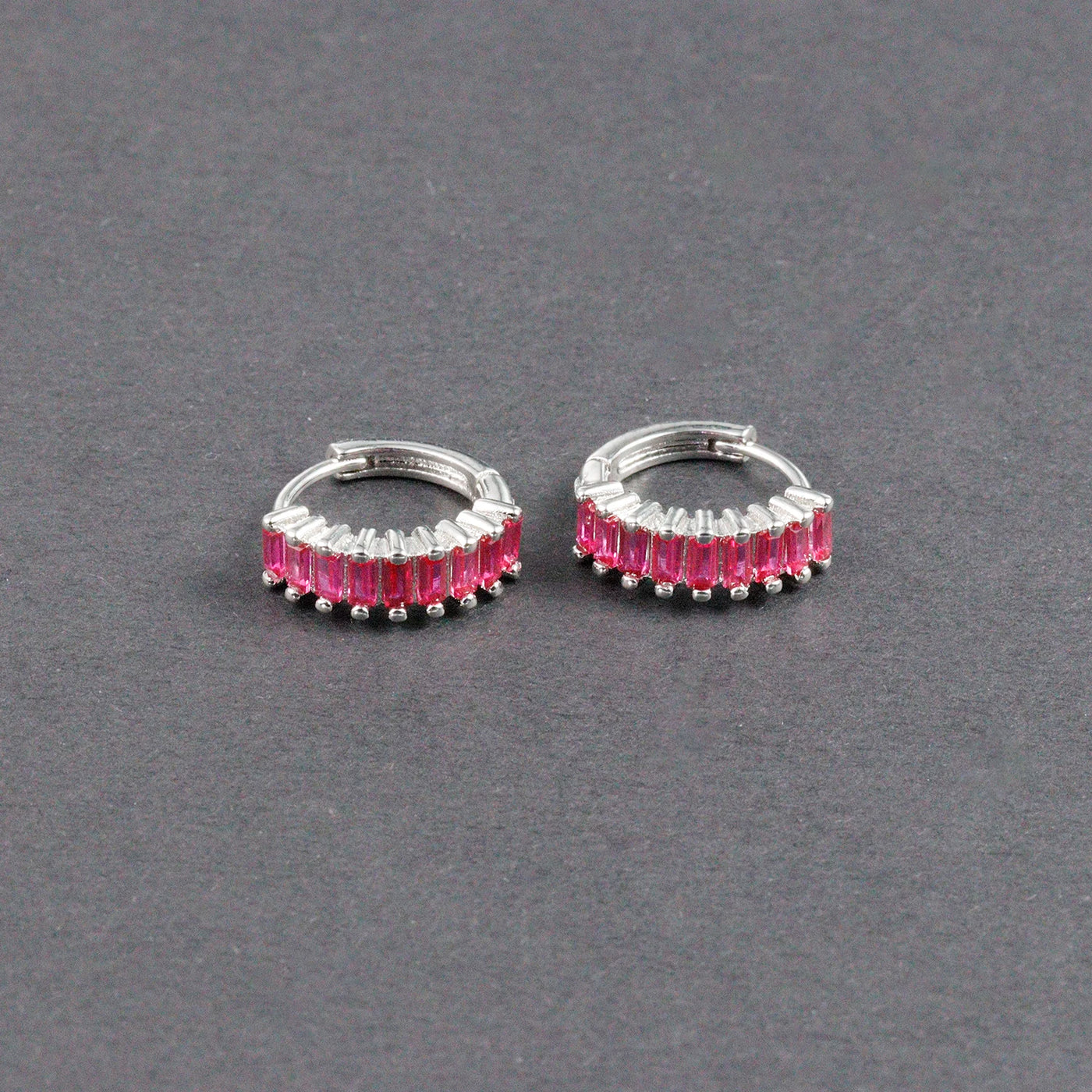 Fashion Multicolor Zircon Crystal Small Hoop Earrings Women Stainless Steel Flower Square Cartilage Earring Piercing Jewelry