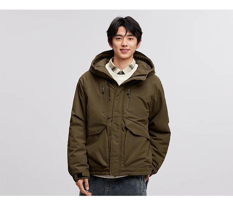 Semir Cotton-Padded Jacket Men 2024 Winter Waterproof, Oil-Resistant, Stain-Resistant and Windproof Outerwear Loose